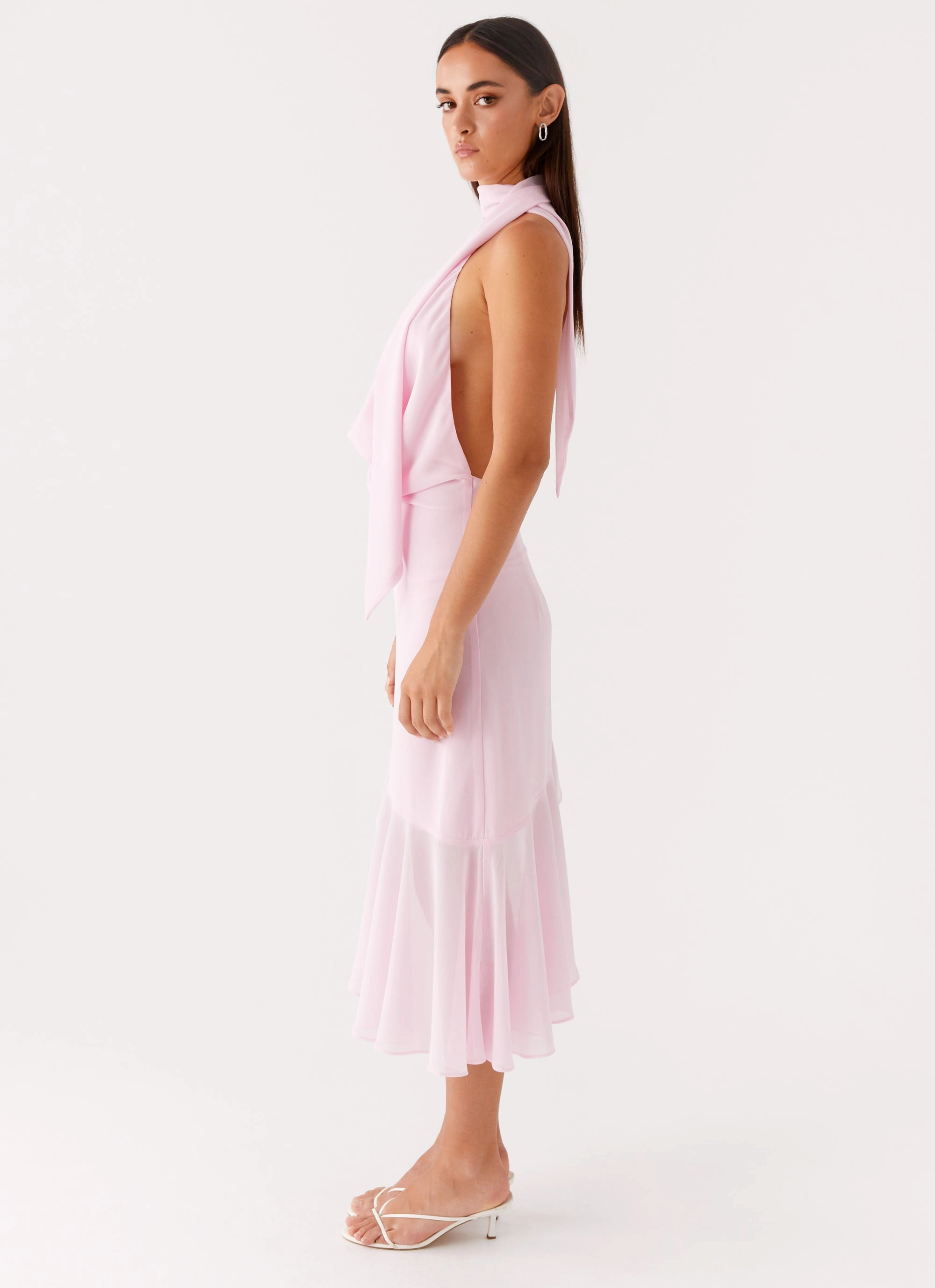 Layna Scarf Midi Dress - Pink