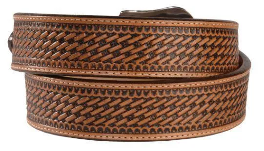 Leegin Mens Justin Bronco Basketweave Leather Belt Style C12264