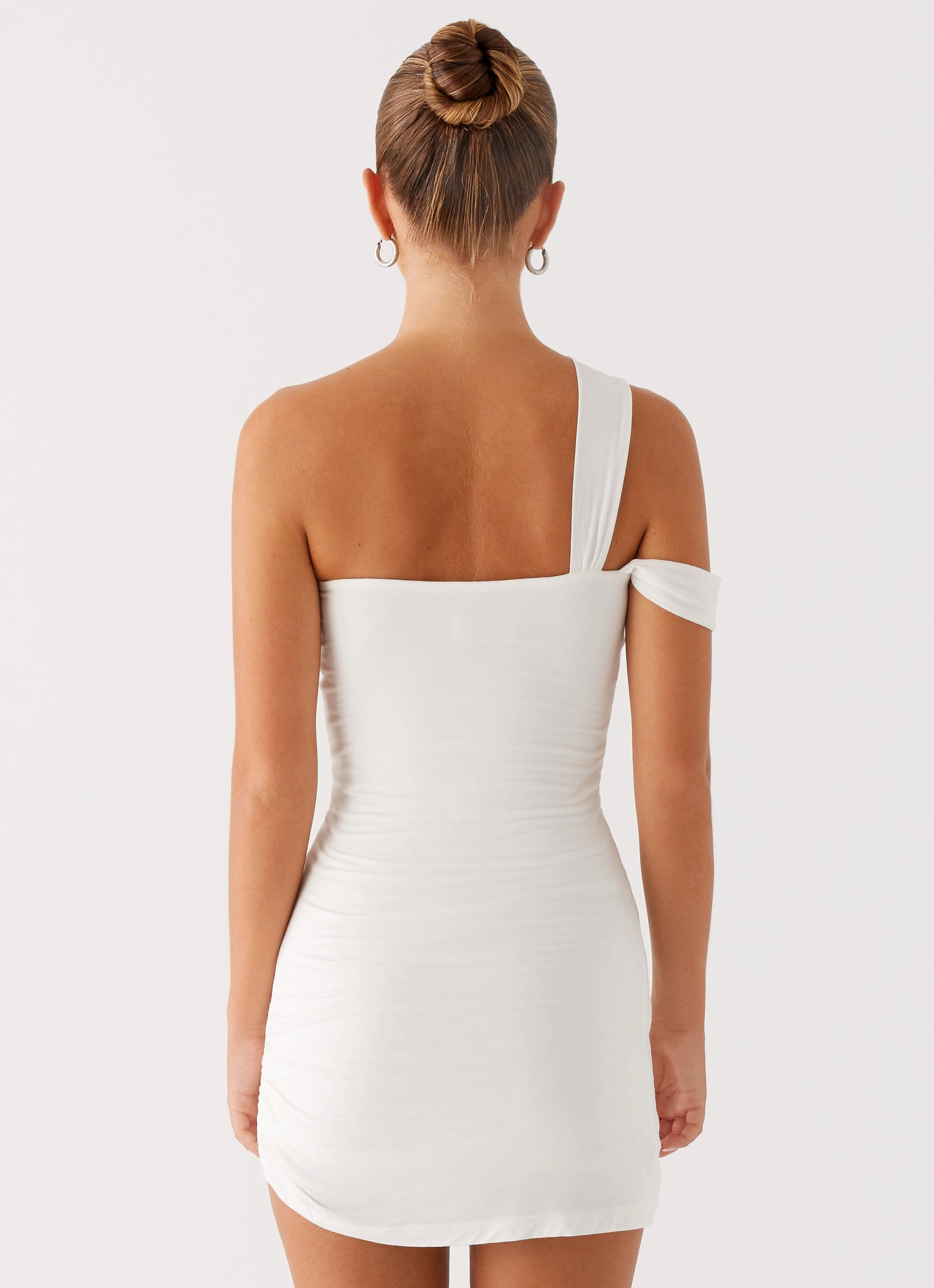 Lena Ruched Mini Dress - Ivory