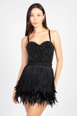 Lenore Embellished Bustier Crop Top