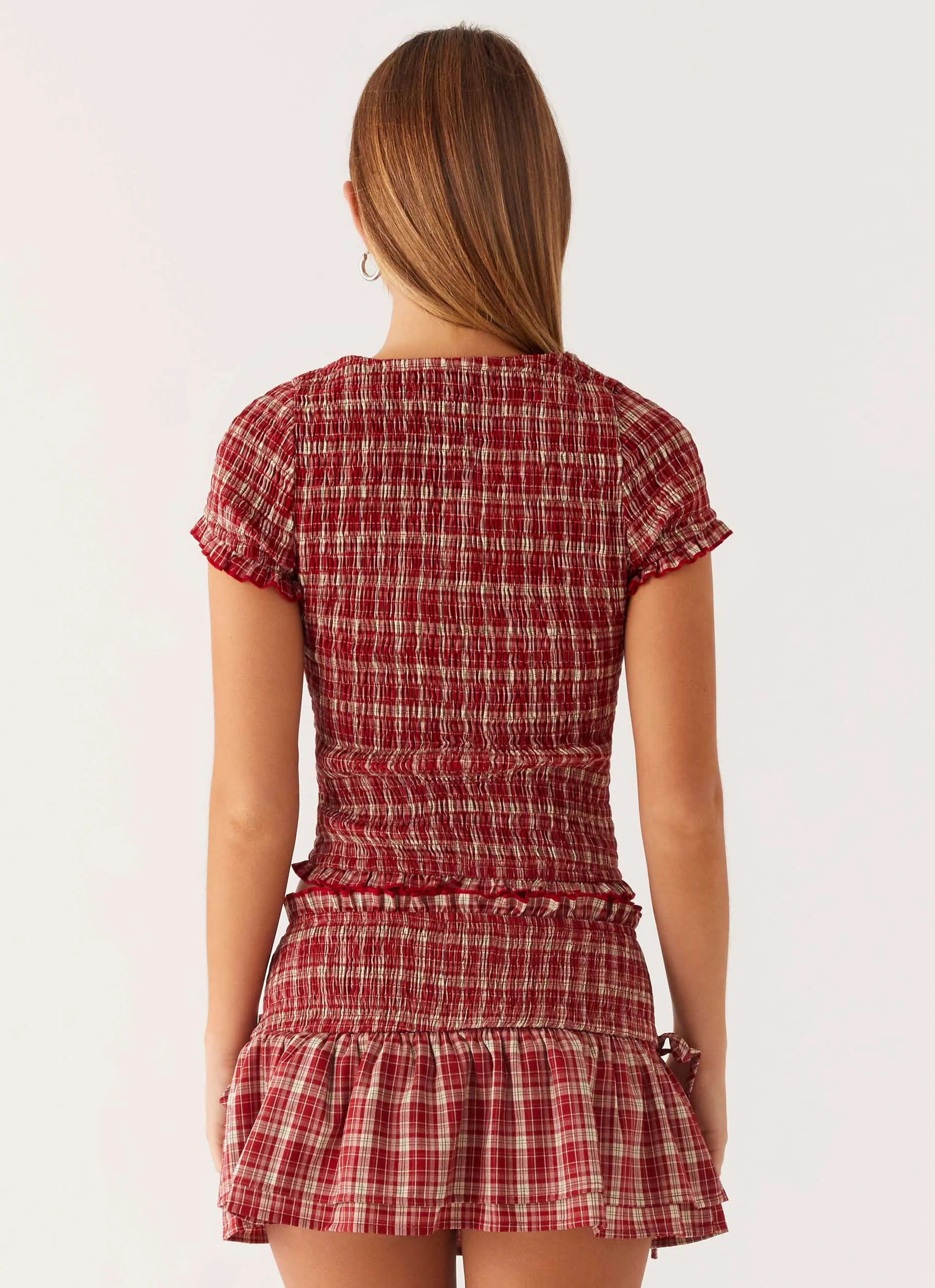 Lenore Mini Skirt - Ruby Check