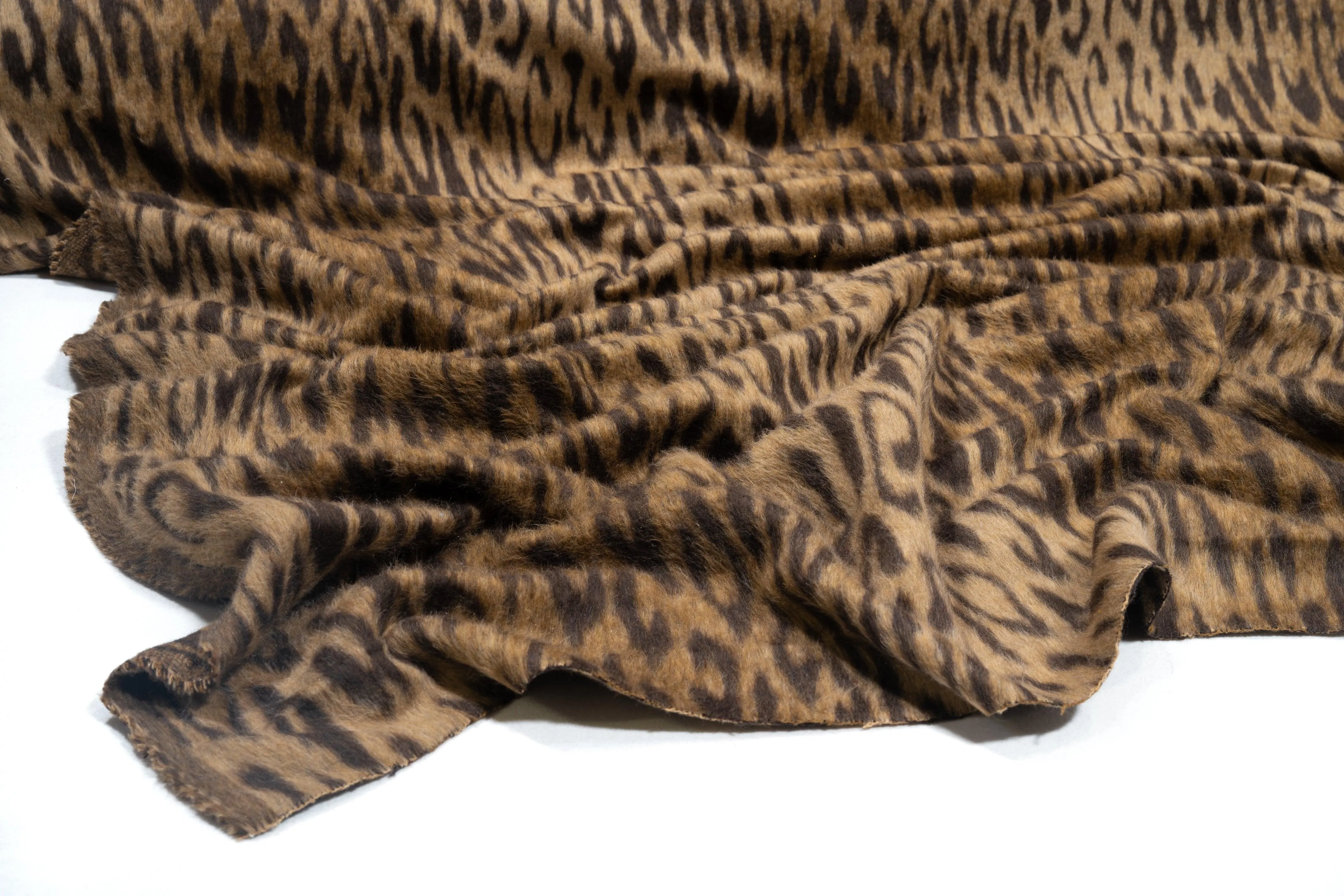 Leopard Italian Long Hair Poly Wool Coating