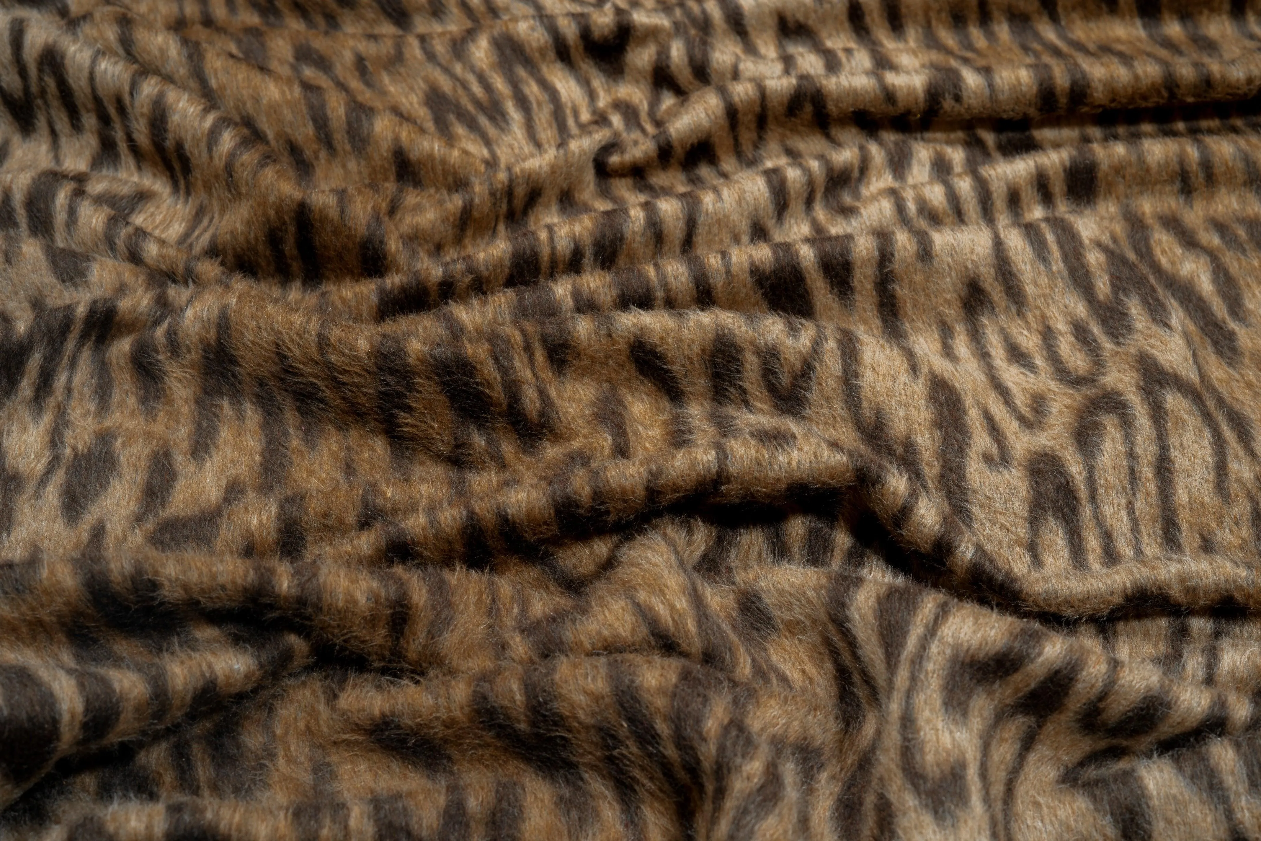 Leopard Italian Long Hair Poly Wool Coating