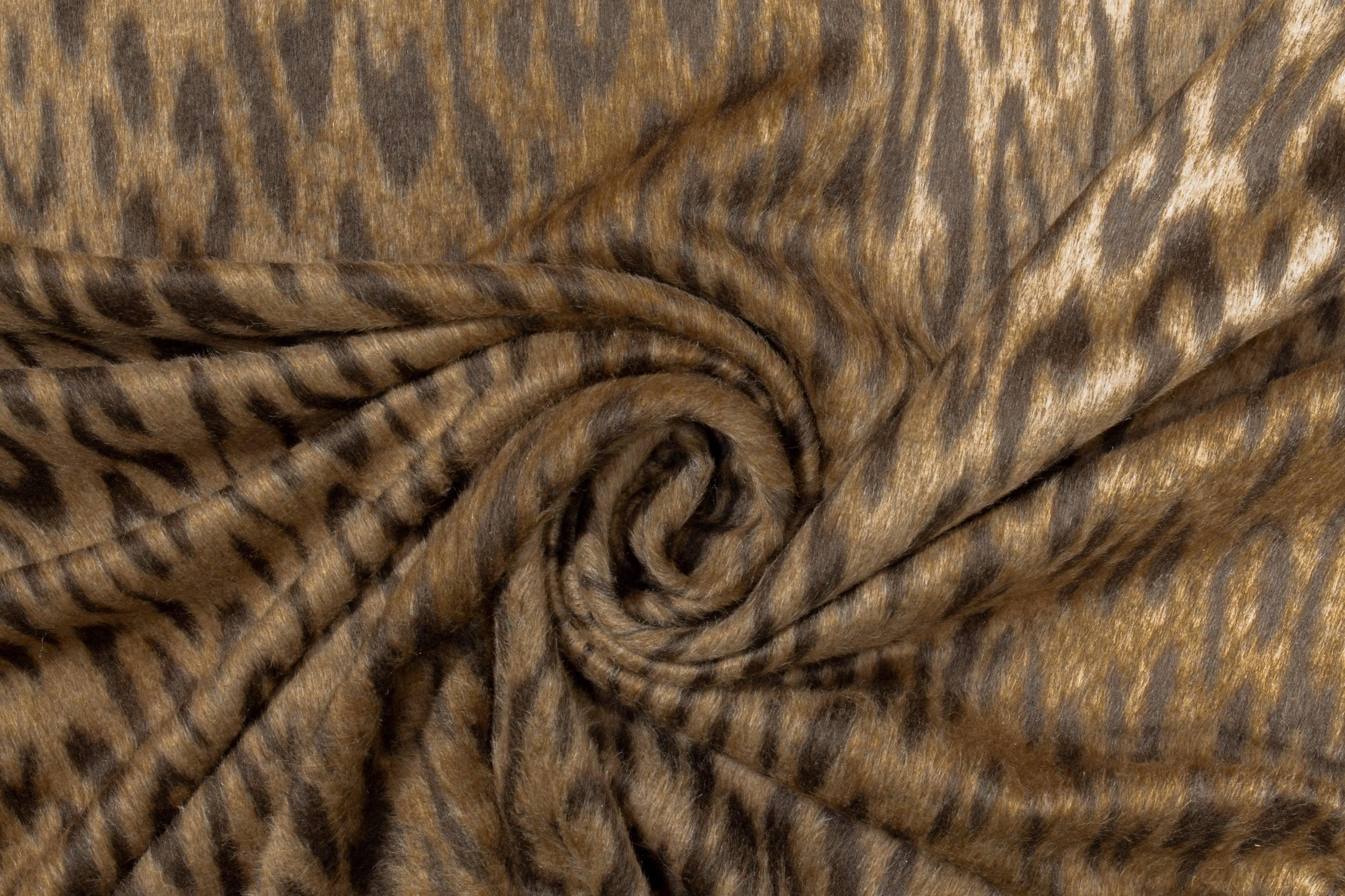 Leopard Italian Long Hair Poly Wool Coating