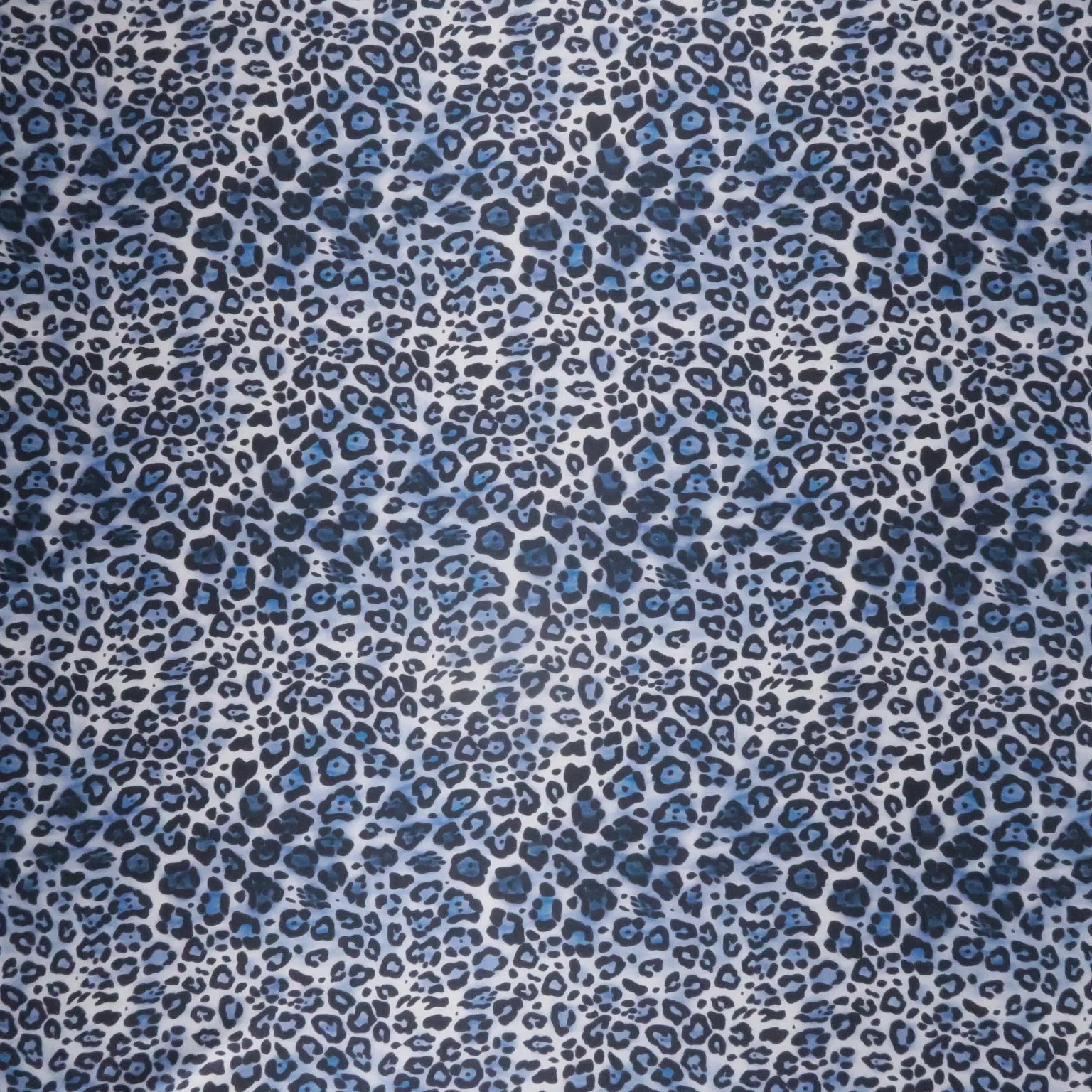 Leopard Navy Print Stretch Printed Satin Silk Fabric