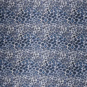 Leopard Navy Print Stretch Printed Satin Silk Fabric