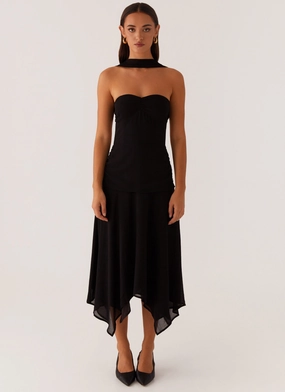 Leto Chiffon Midi Dress - Black Leto Chiffon Midi Dress - Black