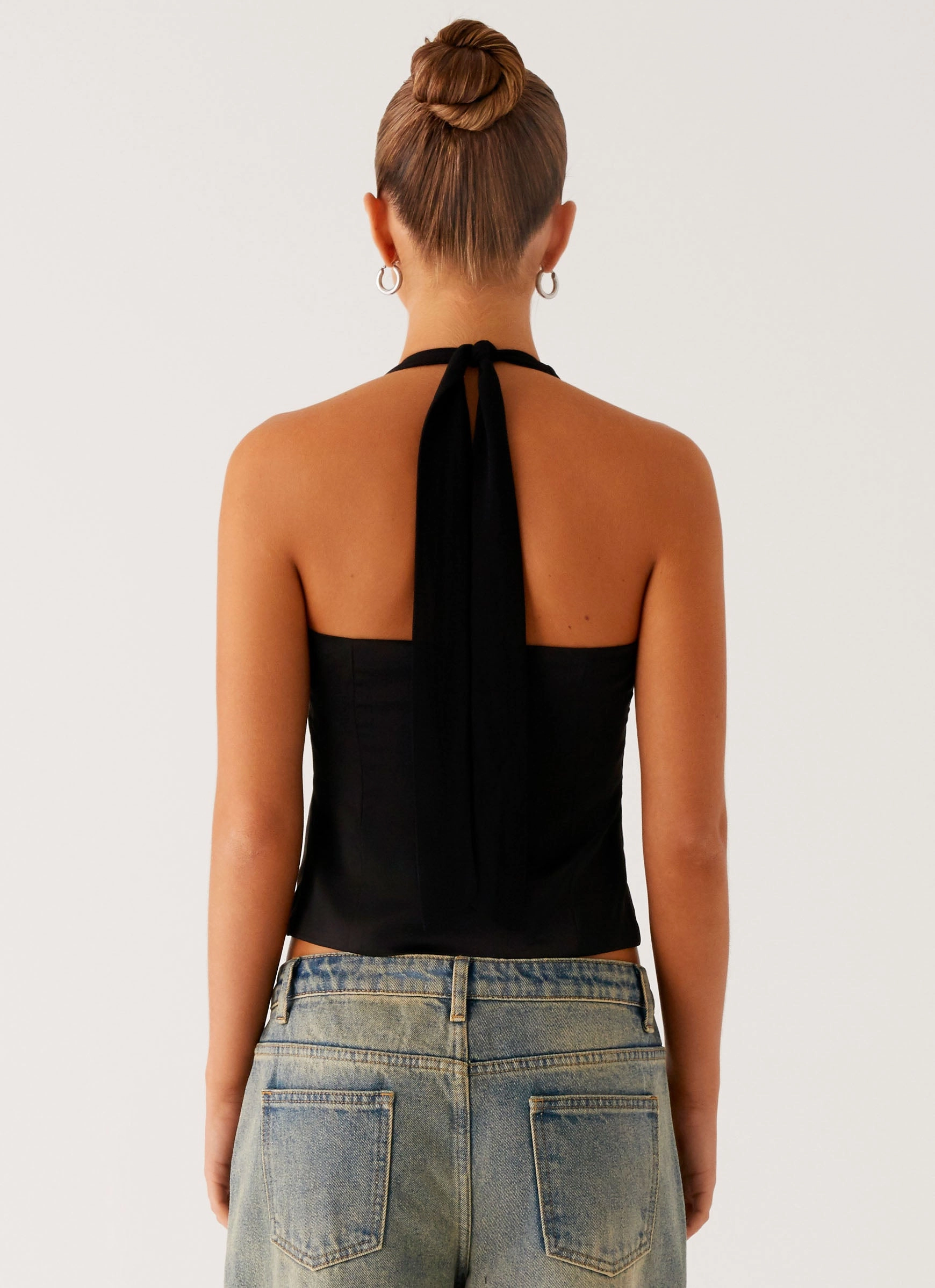 Lets Pretend Halterneck Top - Black