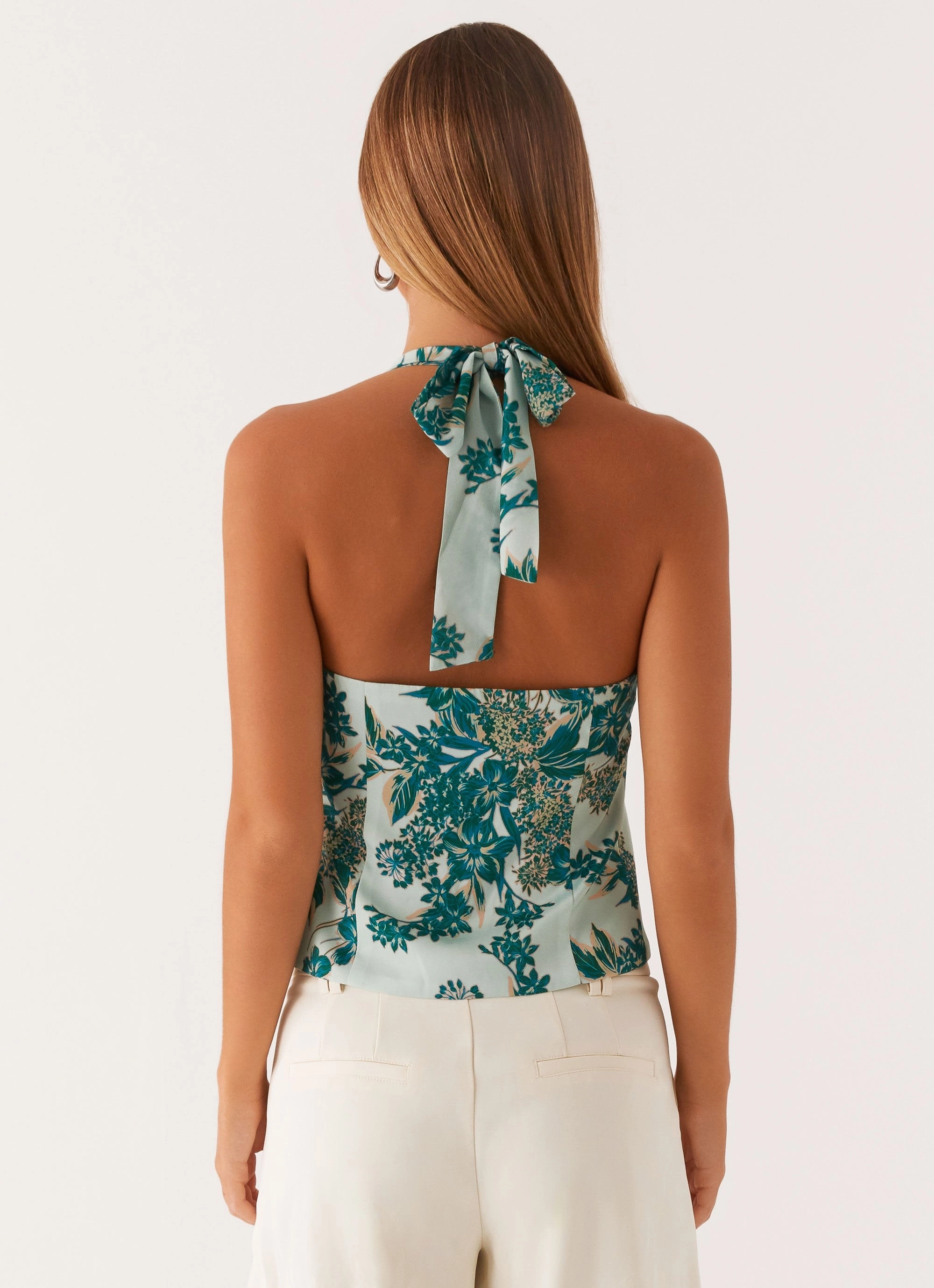 Lets Pretend Halterneck Top - Cloud Nine Floral