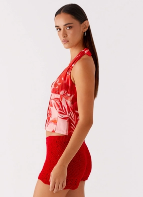 Lets Pretend Halterneck Top - Sicily Sunsets Print Lets Pretend Halterneck Top - Sicily Sunsets Print