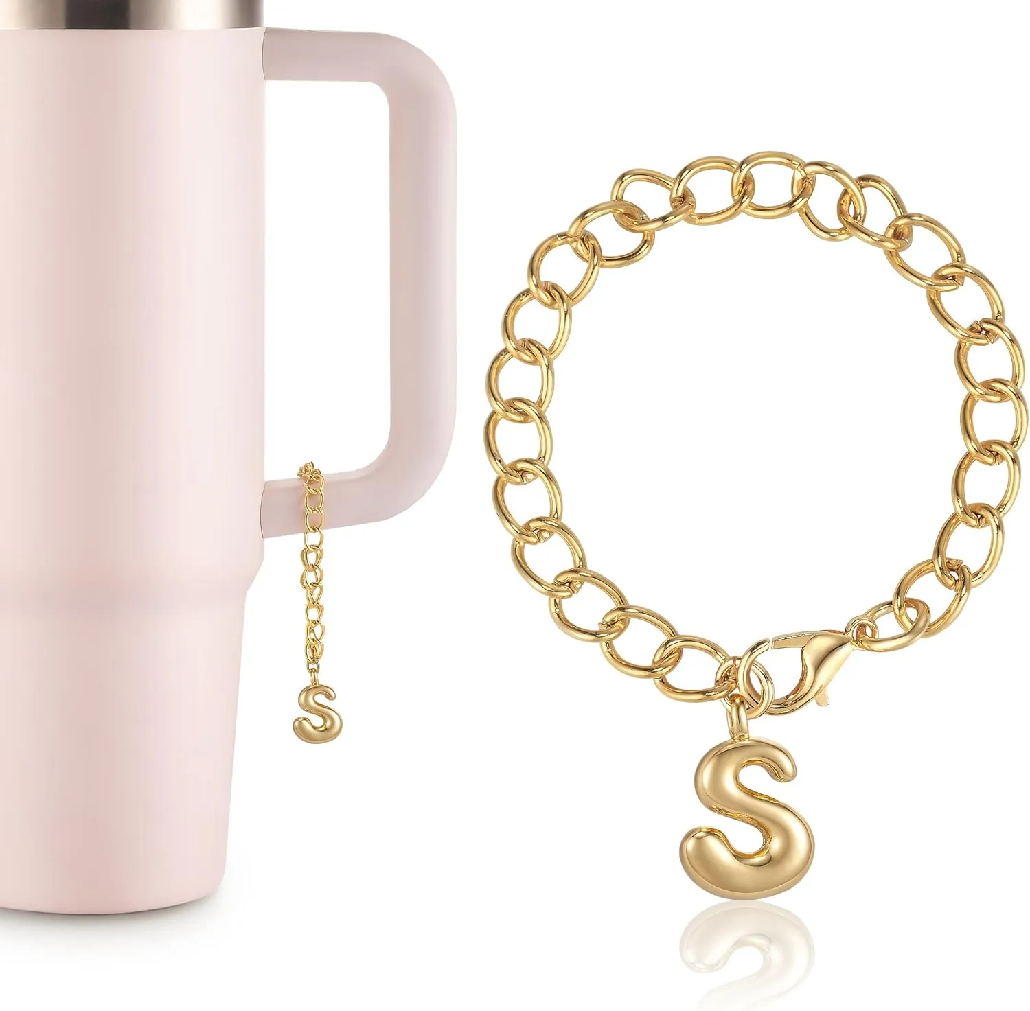 Letter Keychain Chains For Stanley Key Chain For Purse Bag Backpack Cup Alphabet Keychain Accessories