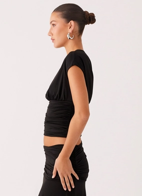 Liana Asymmetrical Top - Black Liana Asymmetrical Top - Black