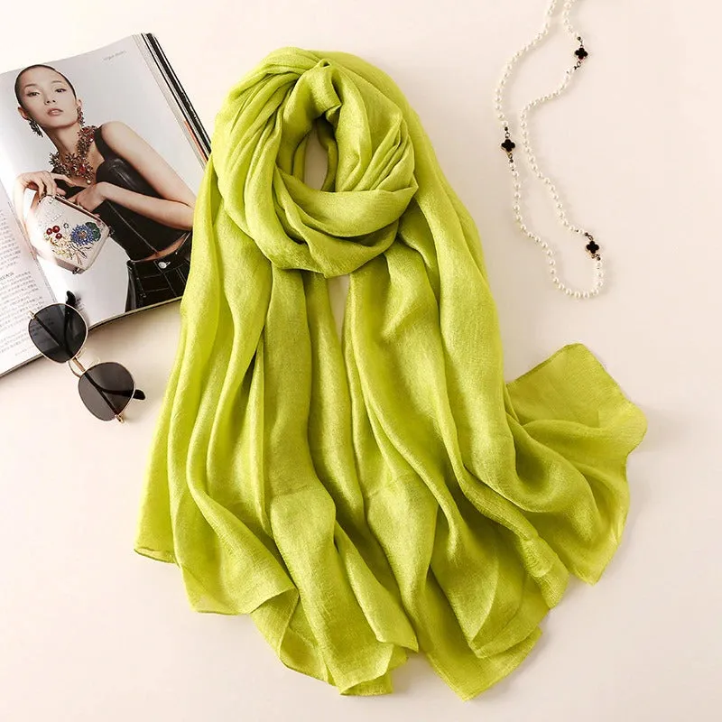 Light and Easy Summer Basics Silk Linen Shawl Scarves