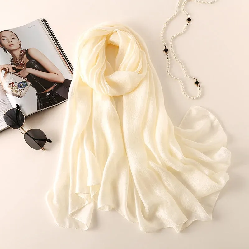 Light and Easy Summer Basics Silk Linen Shawl Scarves