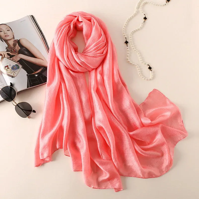 Light and Easy Summer Basics Silk Linen Shawl Scarves