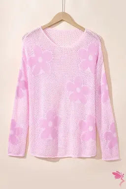 Light Pink Knit Drop Shoulder