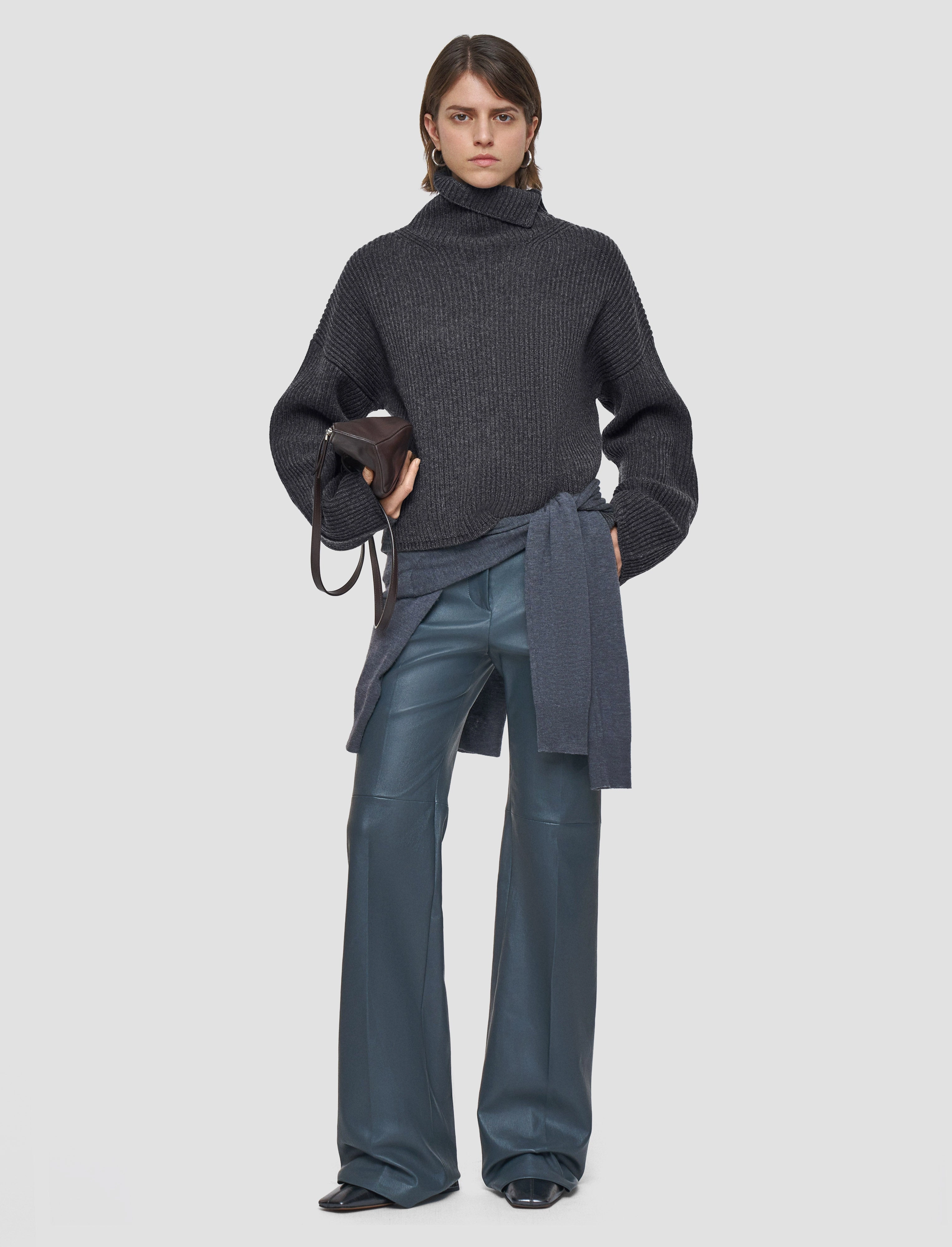 Light Cardigan Stitch High Neck Jumper