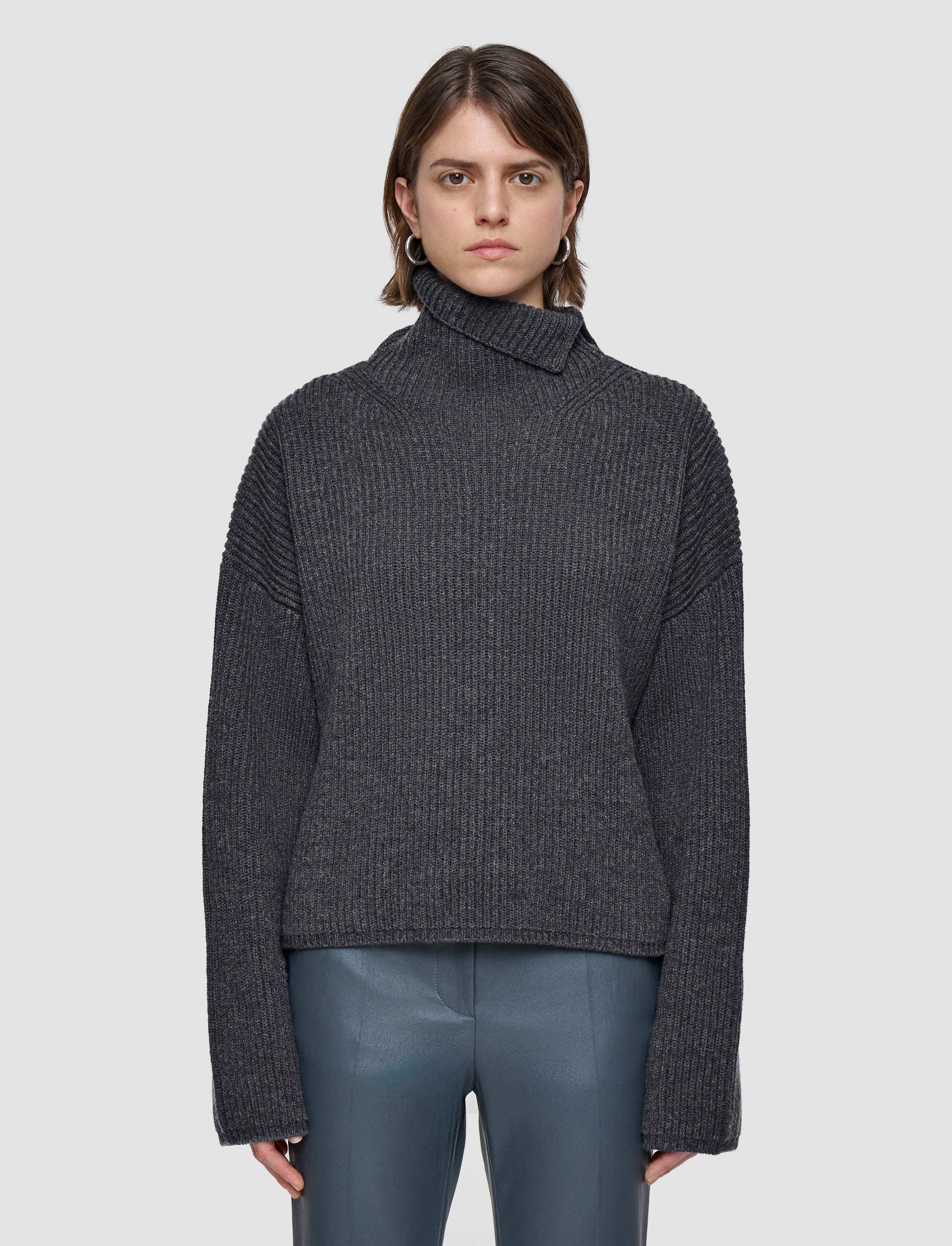 Light Cardigan Stitch High Neck Jumper