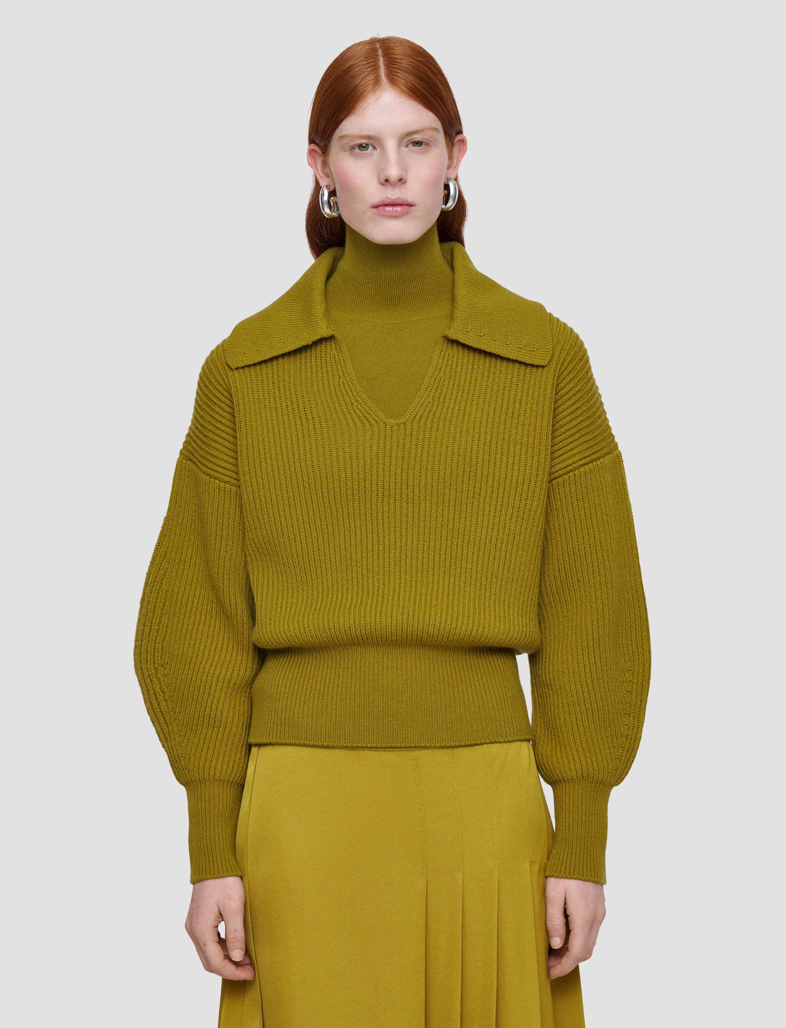 Light Cardigan Stitch Open Neck Jumper