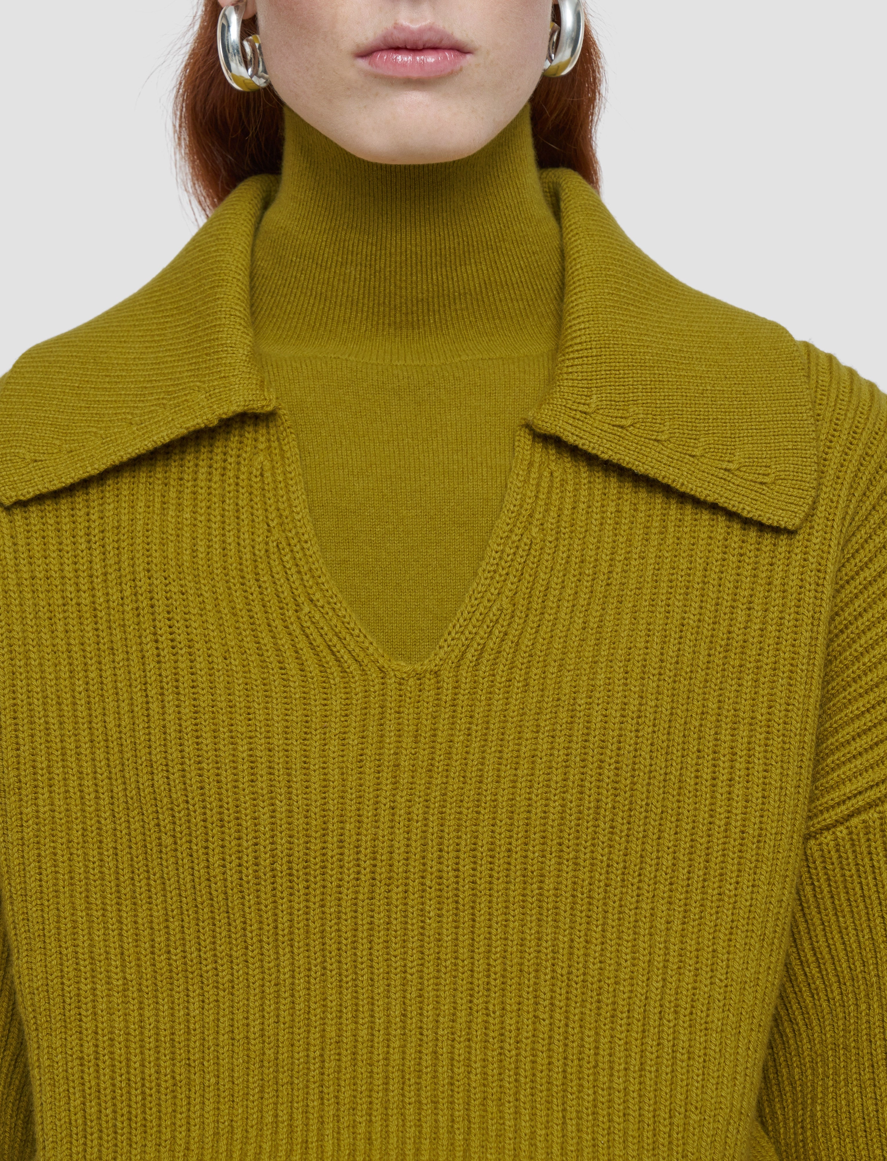 Light Cardigan Stitch Open Neck Jumper