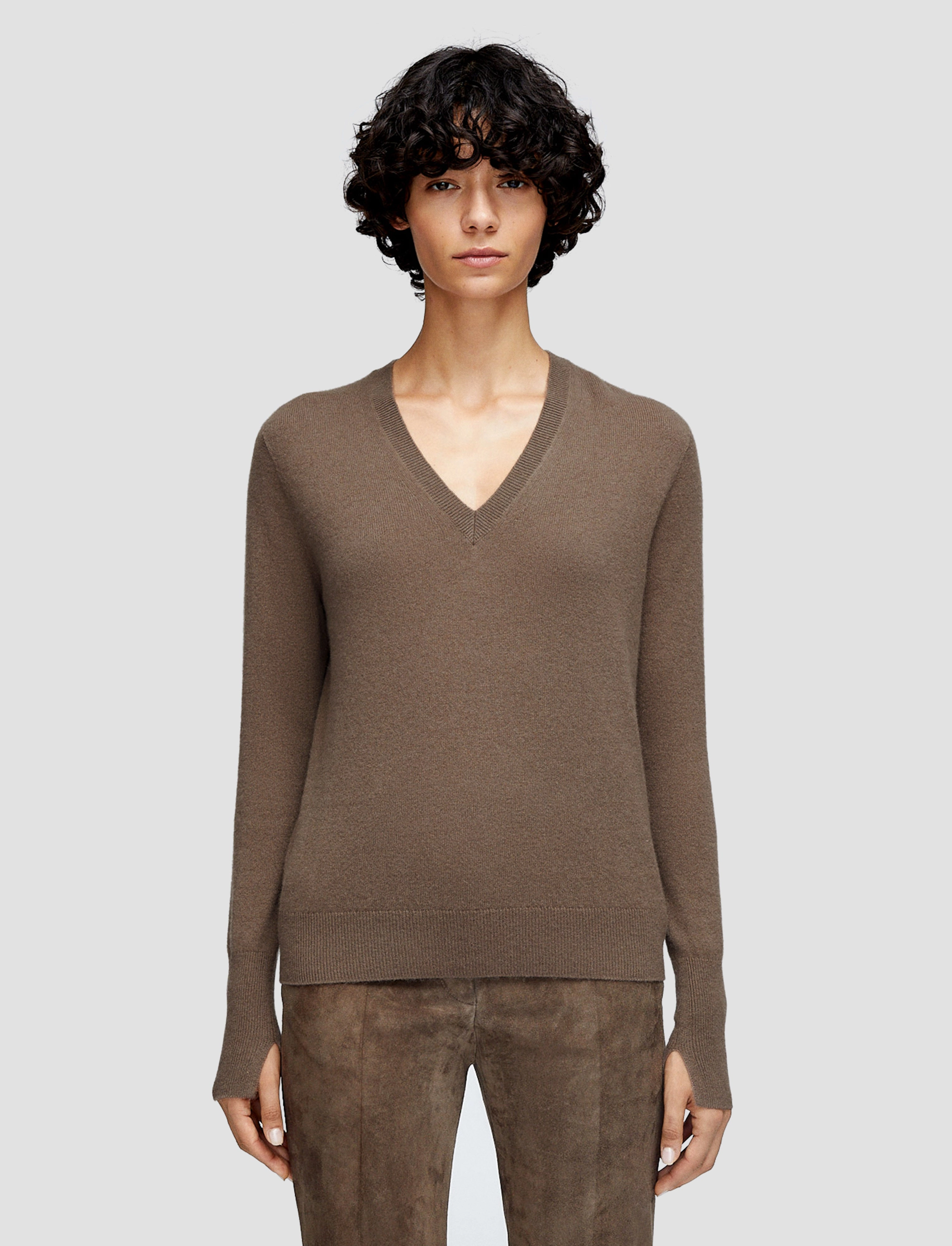 Light Pure Cashmere V Neck Jumper