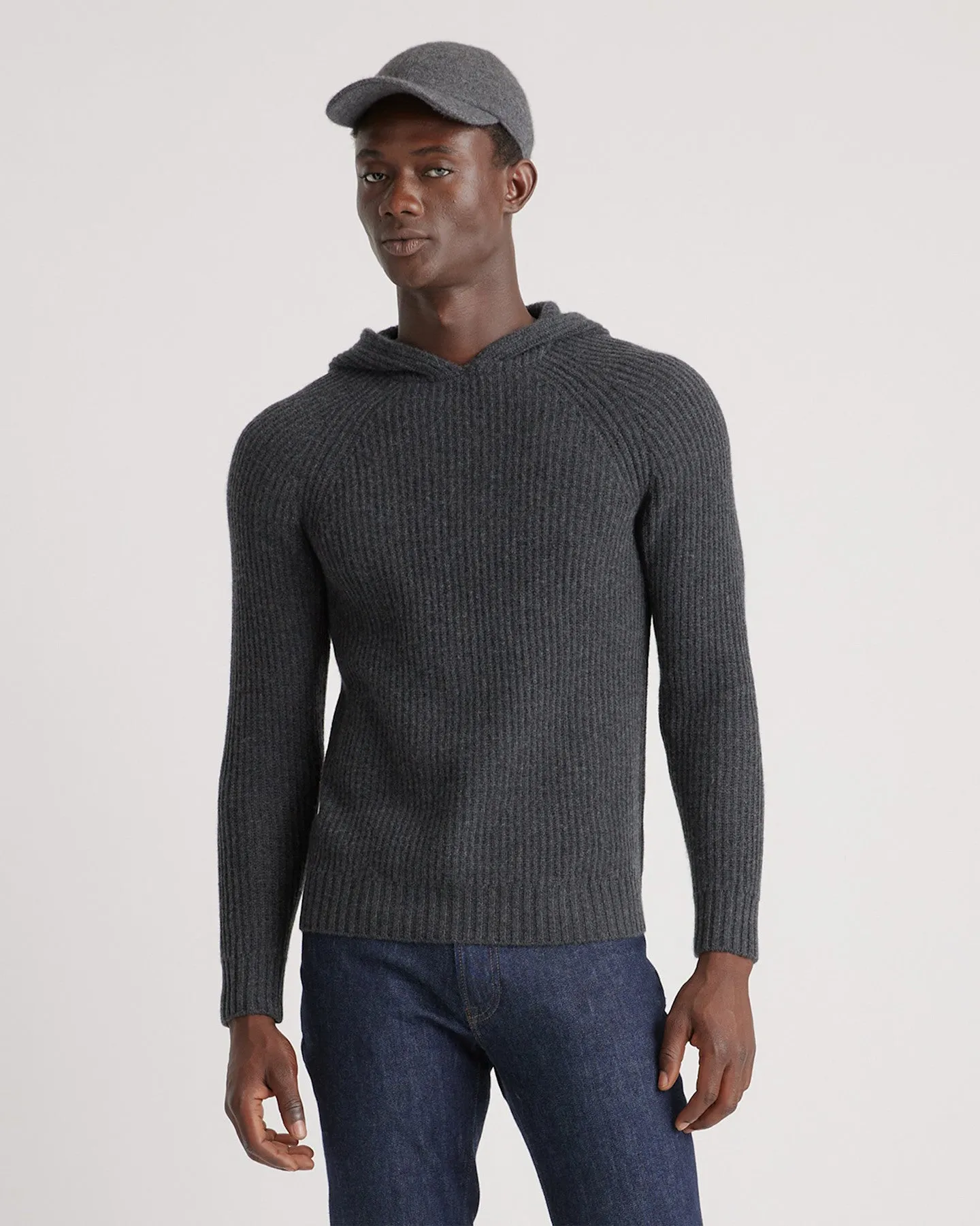 Lightweight Mongolian Cashmere Fisherman Pullover Hoodie