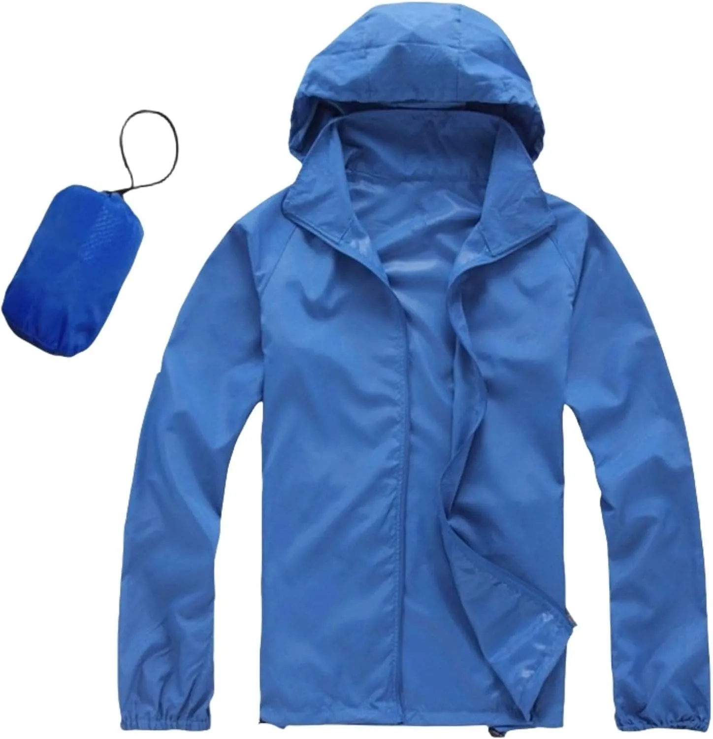 Lightweight Rain Jacket Women Waterproof Raincoats Packable Outdoor Hooded Windbreaker Rain Coat Long Sleeve Outerwear
