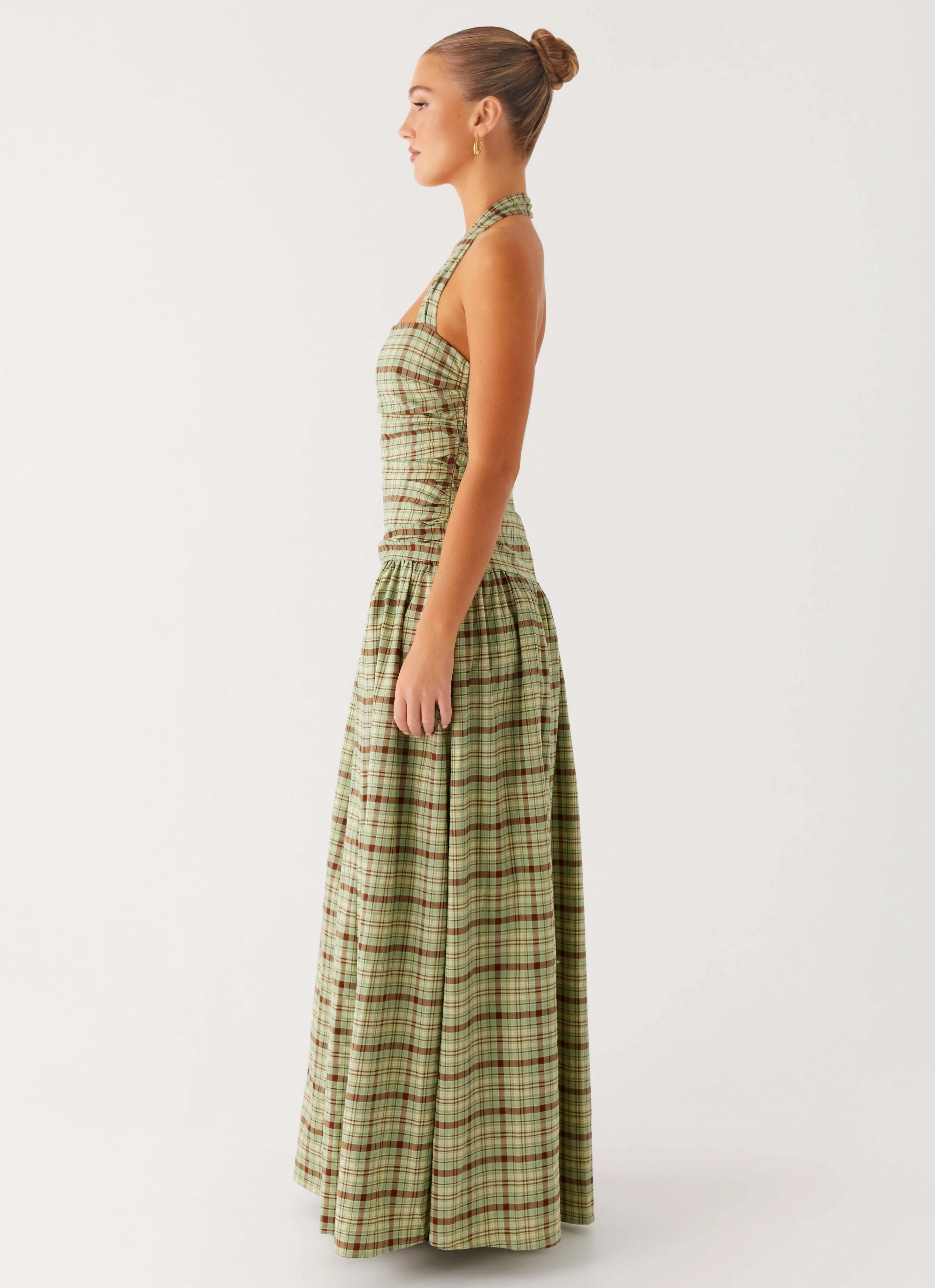 Lilith Maxi Dress - Forest Plaid