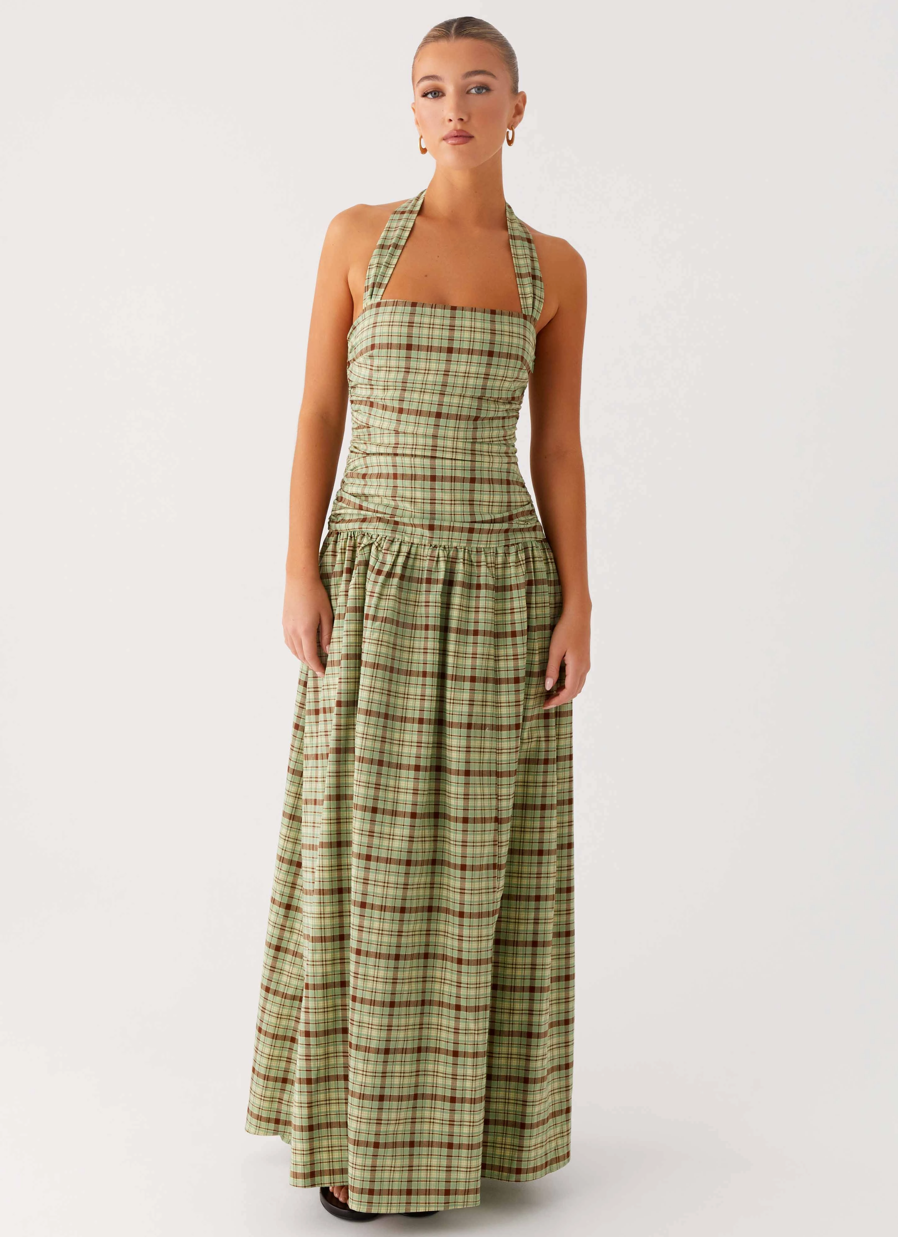 Lilith Maxi Dress - Forest Plaid