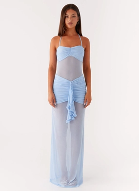 Lily Halter Maxi Dress - Blue Lily Halter Maxi Dress - Blue