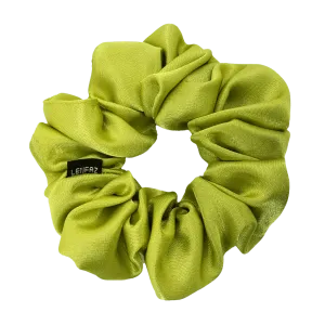 Lime Green Satin Silk Scrunchie