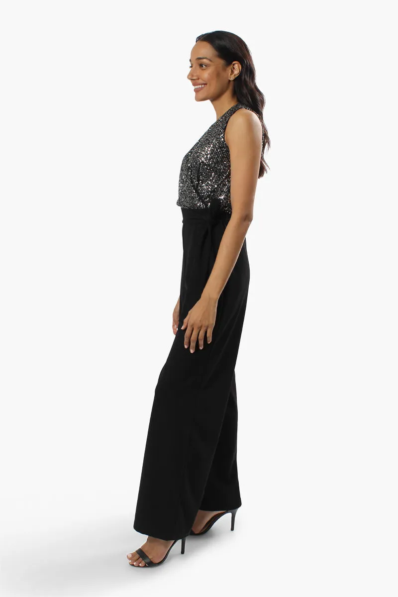 Limite Side Tie Sequin Jumpsuit - Grey