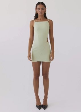 Lindsey Cutout Mini Dress - Green Zest Lindsey Cutout Mini Dress - Green Zest