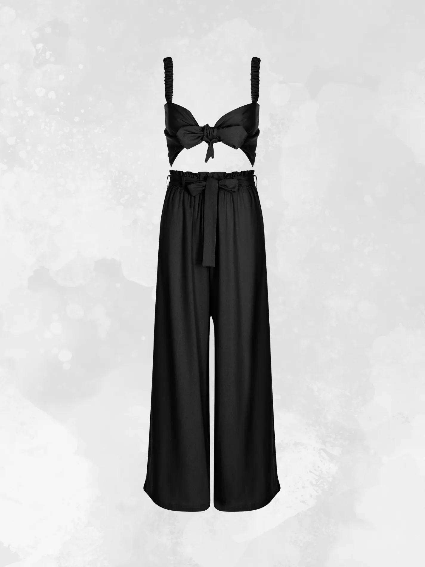 Linen Palazzo Pants - Black
