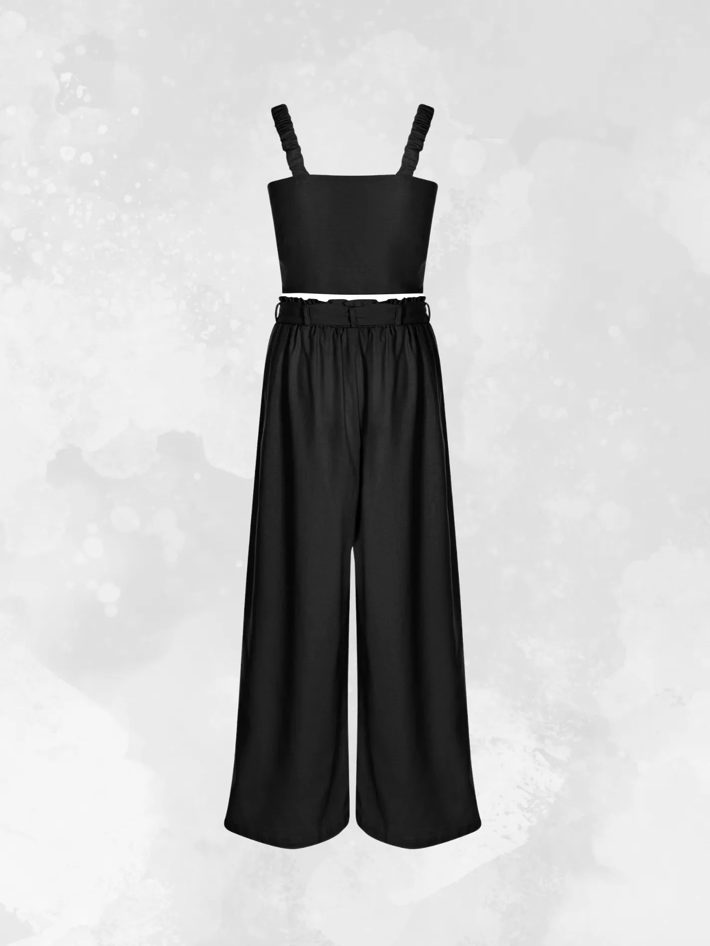 Linen Palazzo Pants - Black