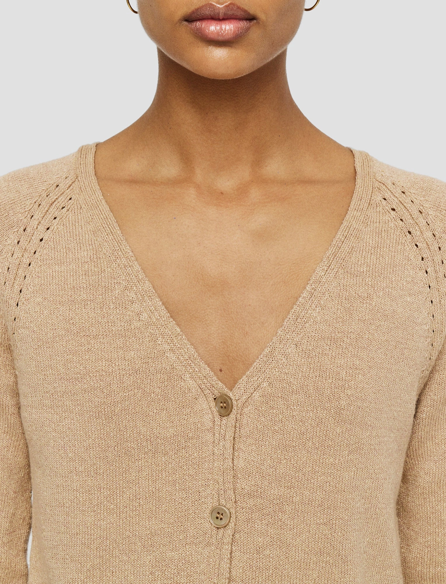 Linen Blend Knitted Cardigan