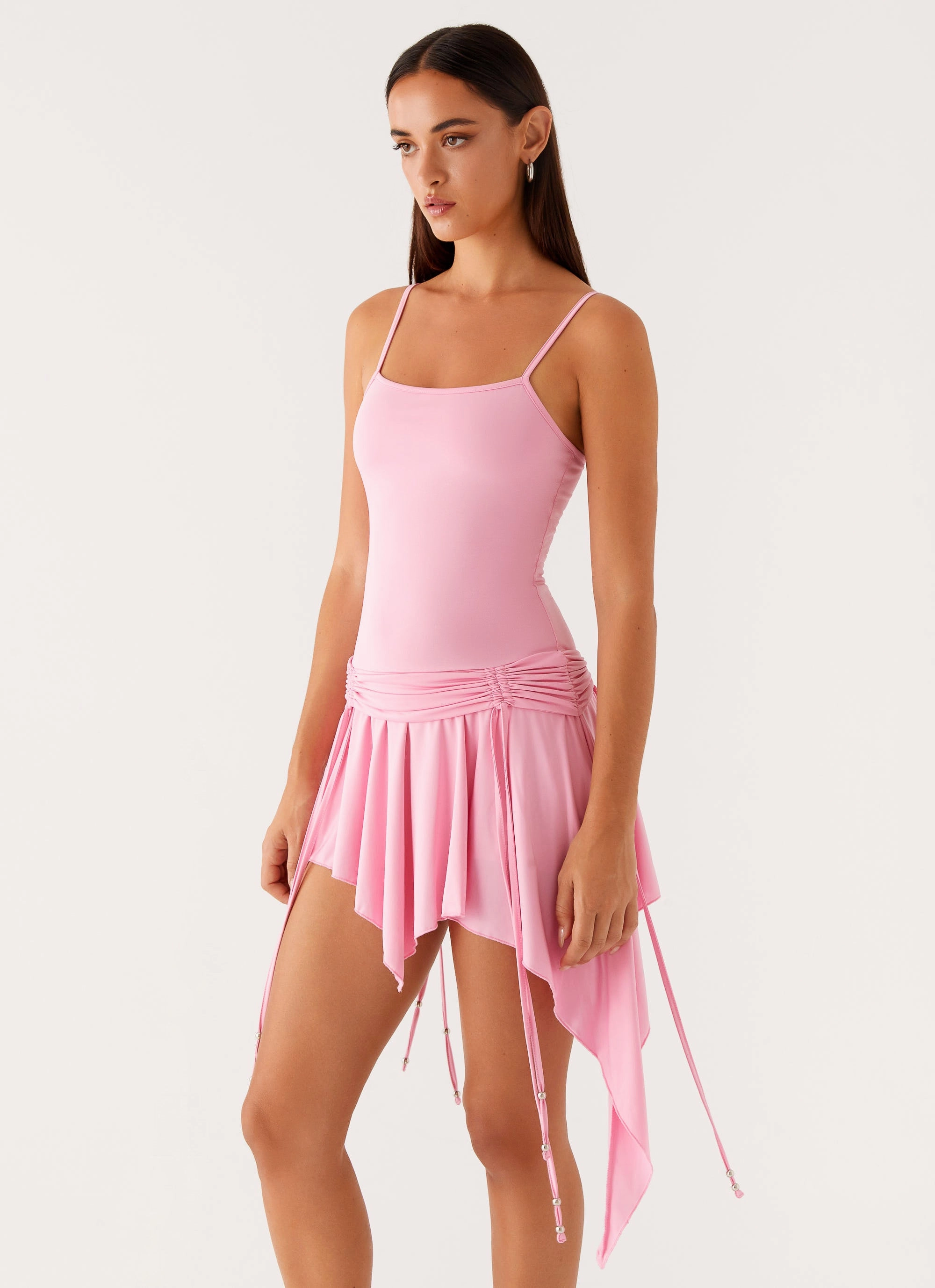 Lino Mini Dress - Baby Pink