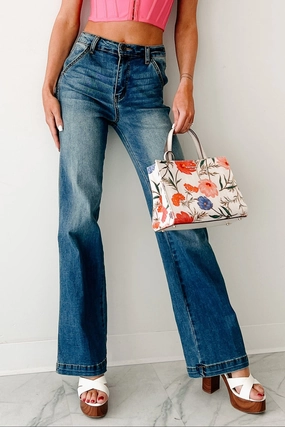 Liora High Rise Wide Leg Indigo Reign Jeans (Medium Blue) Liora High Rise Wide Leg Indigo Reign Jeans (Medium Blue)