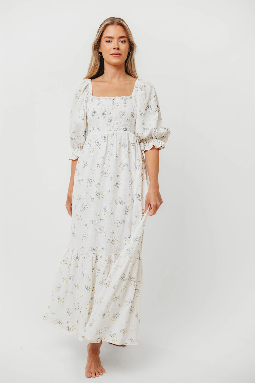 Livvy 100% Cotton  Maxi Dress in Chamomile - Bump Friendly & Inclusive Sizing