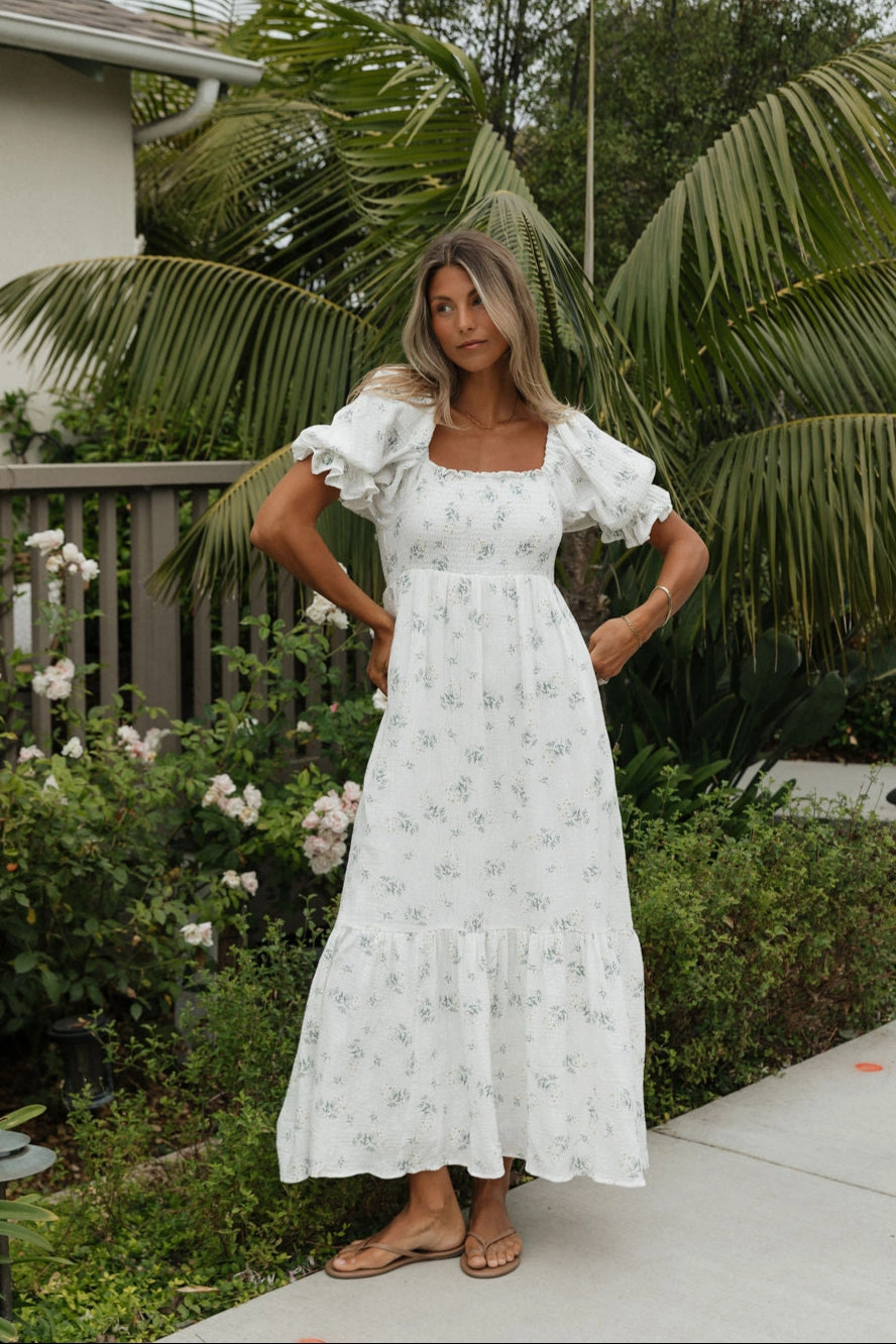Livvy 100% Cotton  Maxi Dress in Chamomile - Bump Friendly & Inclusive Sizing