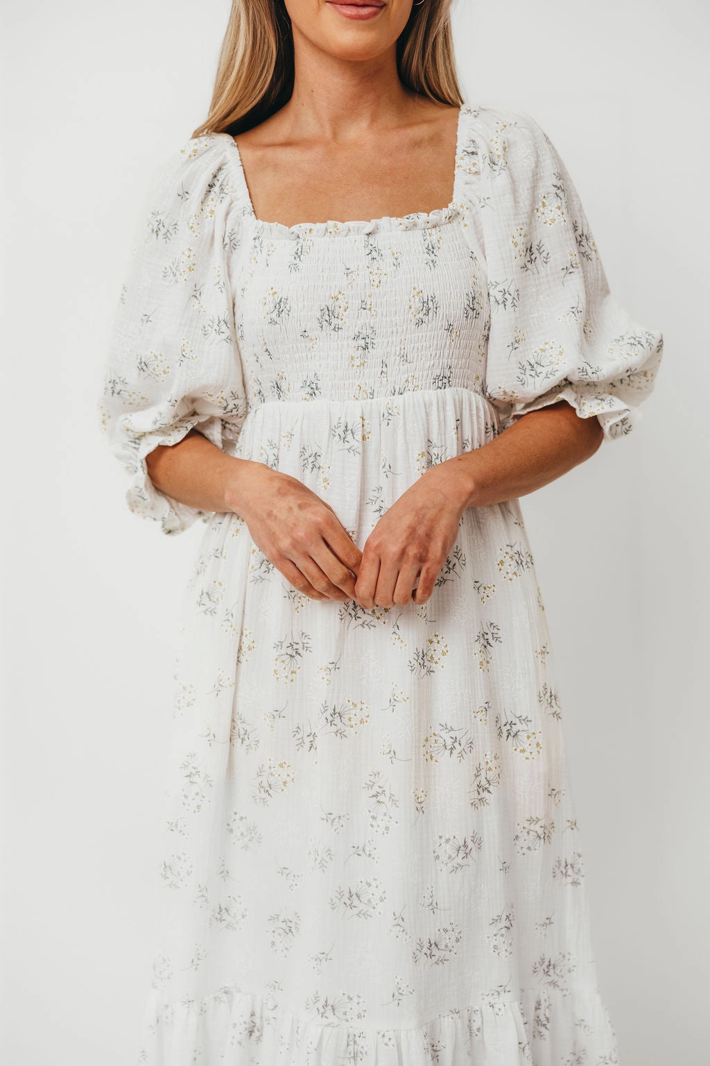 Livvy 100% Cotton  Maxi Dress in Chamomile - Bump Friendly & Inclusive Sizing