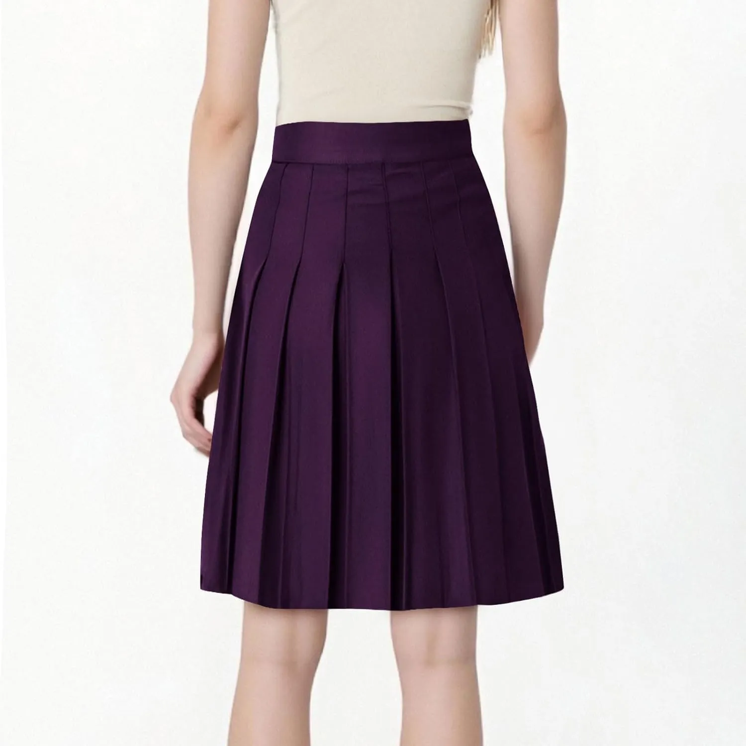 Lmdudan 2025 Women Pleated Mini Skirt High Waist Tennis School Uniform Skirts Trendy Solid Athletic Golf Skorts with Shorts