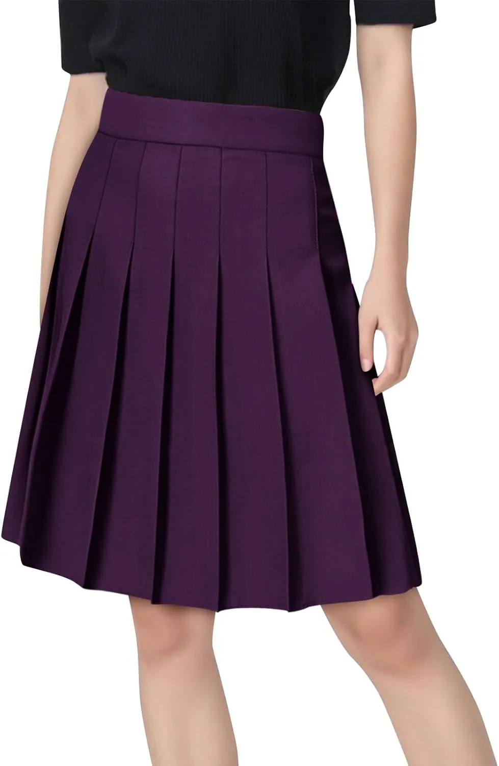 Lmdudan 2025 Women Pleated Mini Skirt High Waist Tennis School Uniform Skirts Trendy Solid Athletic Golf Skorts with Shorts