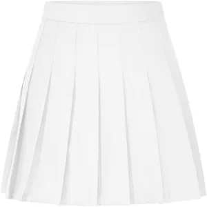 Lmdudan 2025 Womens Pleated Tennis Skirts High Waisted A-line Skirt School Uniform Athletic Golf Skorts with Shorts
