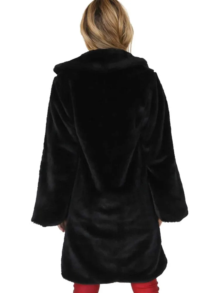 Long Sleeve Faux Fur Coats