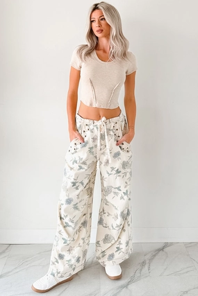 Lorelei Wide Leg Floral POL Jeans (Cream/Floral) Lorelei Wide Leg Floral POL Jeans (Cream/Floral)