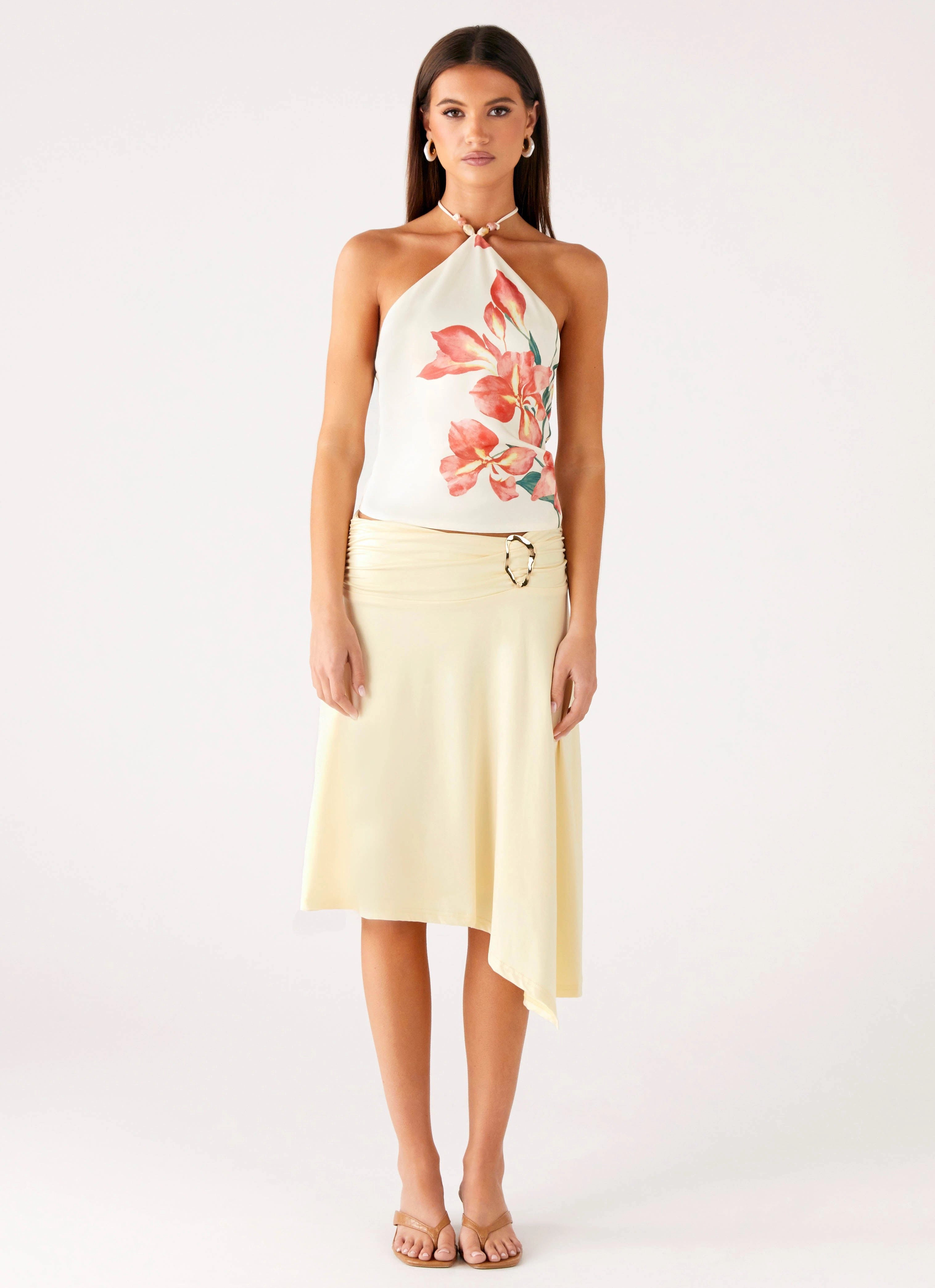 Loreta Beaded Tie Back Top - Siena Floral