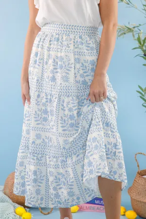 Lots Of Happiness Midi Skirt-Sky Blue Lots Of Happiness Midi Skirt-Sky Blue