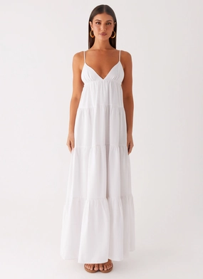Lotty Linen Maxi Dress - White Lotty Linen Maxi Dress - White