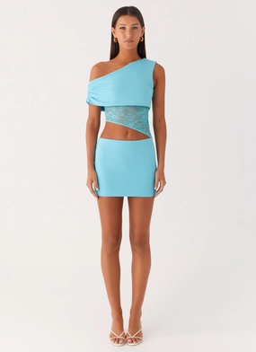 Love Motion Mini Dress - Aqua Blue Love Motion Mini Dress - Aqua Blue